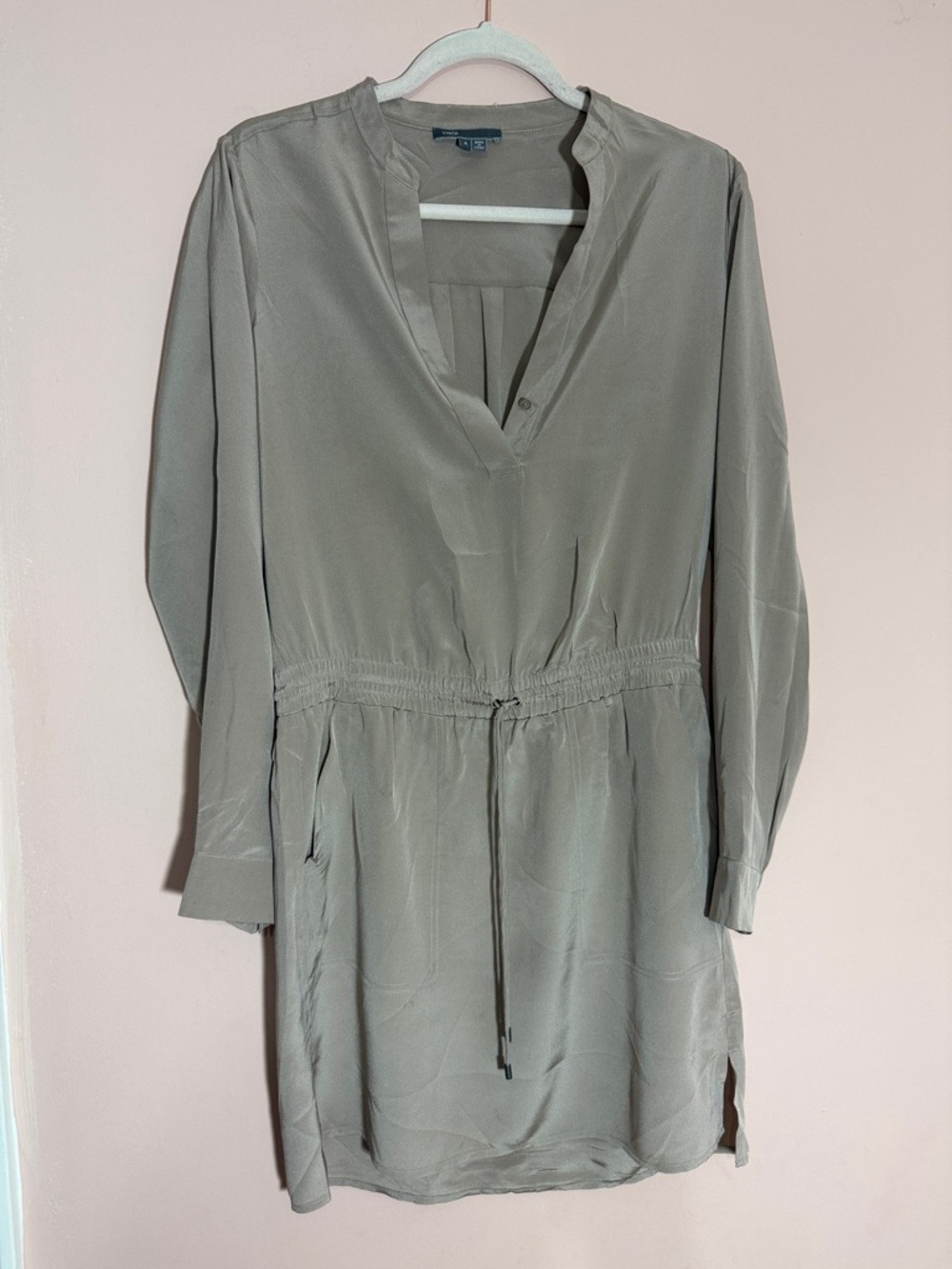 Vince 100% Silk Dress Long Sleeve